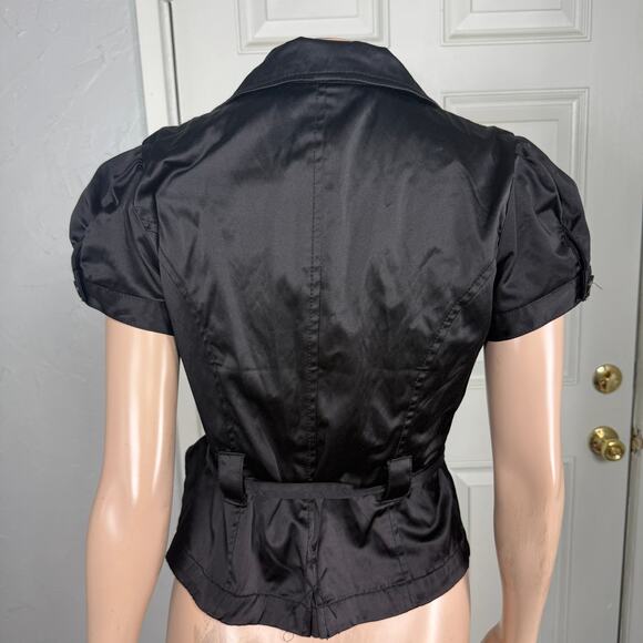 Vintage y2K Ashley International Shirt Top Jacket M Satin Button Coat X3-7 - Picture 3 of 6